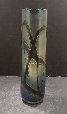 Studio Glass Phoenician Malta Iridescent Cylindrical Vase - Mint