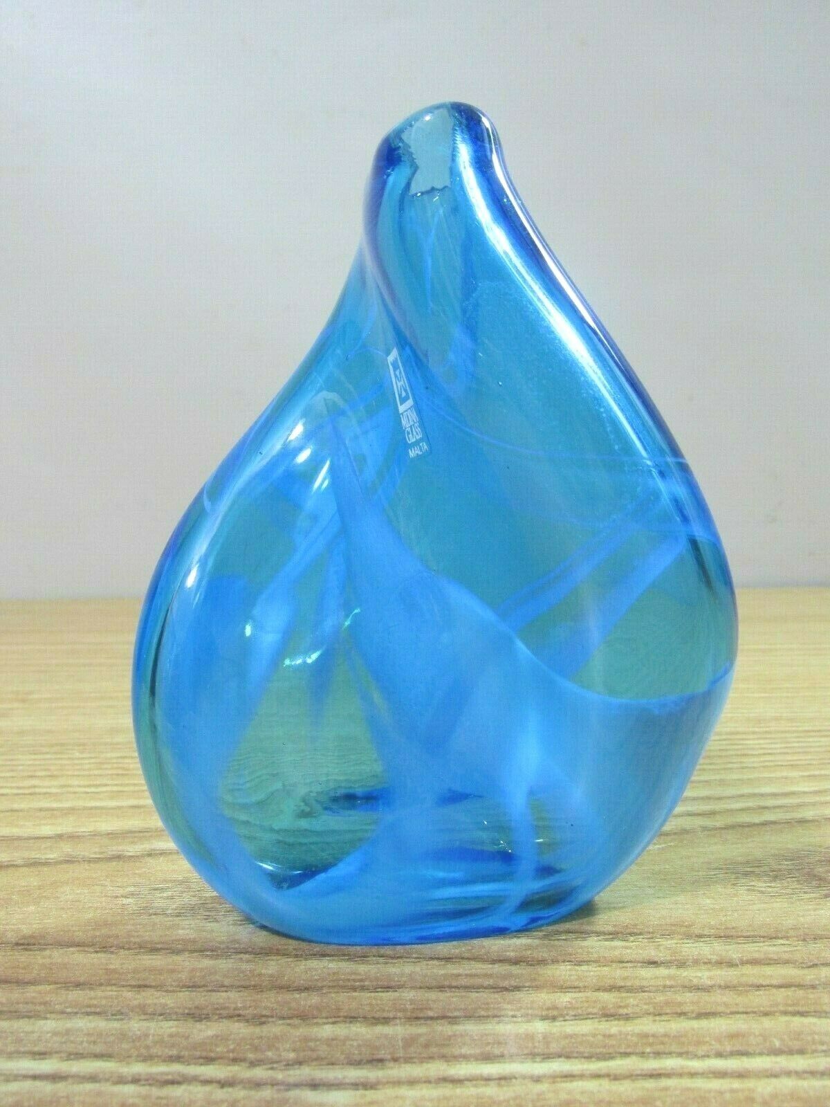 Mdina Glass Malta Signed Twisted Swirl Vase Vgc Dated And Labelled
