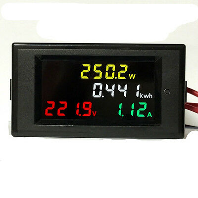 Ac 80-300v Lcd Digital 100a Volt Watt Power Kwh Meter Ammeter Voltmeter 110 220v