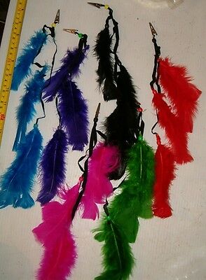 6 Brand New Colorful Feather Clips,roach Clips ,hair Clips,  Free Shipping !!