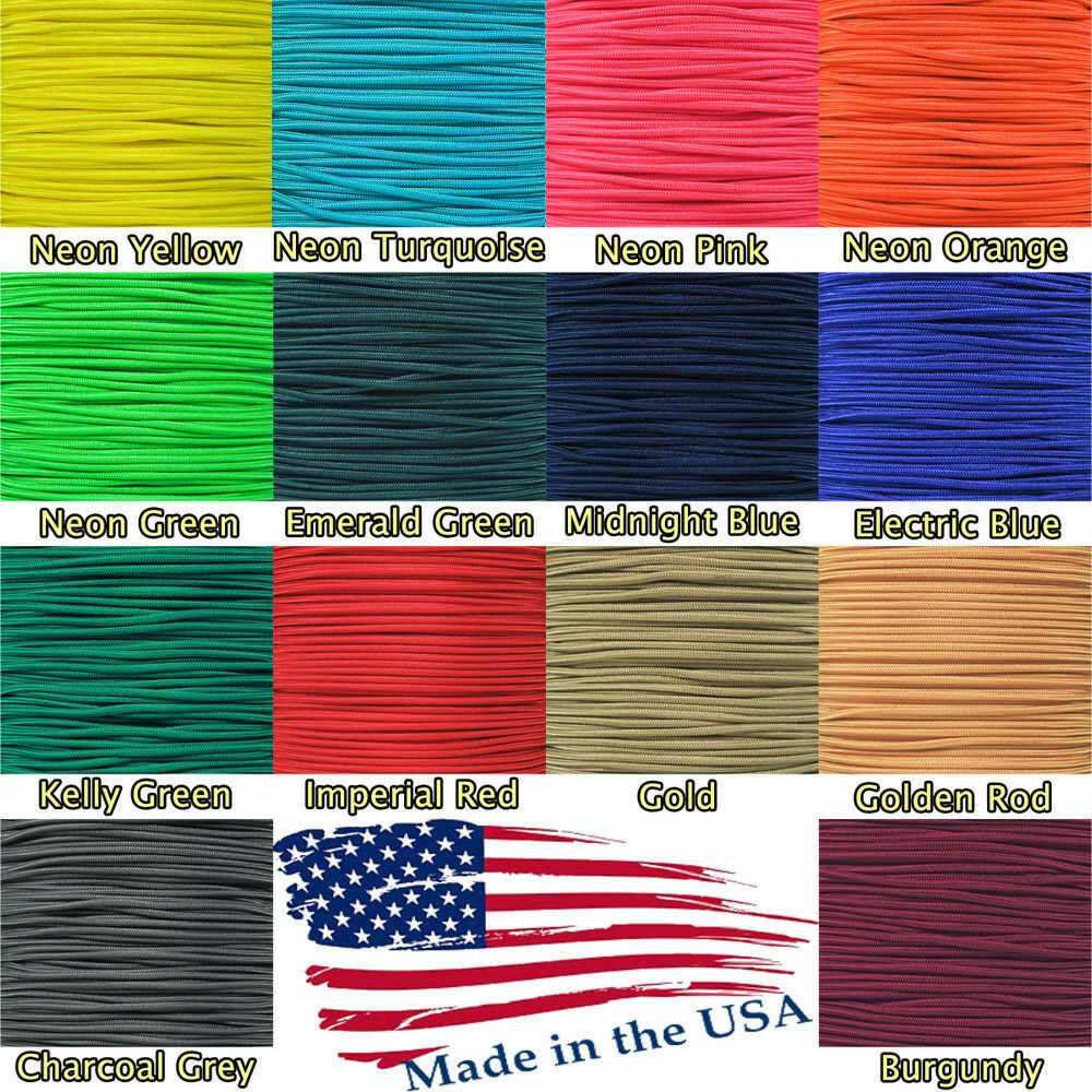 275 Lb Paracord 3/32" Braiding Rope 5 Strand Nylon Core For Crafts Outdoors