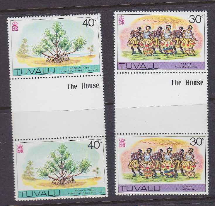 Tuvalu, 1978 Scott 68-9 Mnh Gutter Pairs , Lot 5768