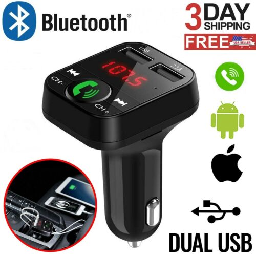 In Car Bluetooth Fm Transmitter Radio Mp3 Wireless Adapter Car Kit Usb Charger 2