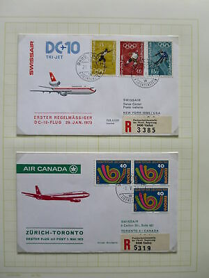 Liechtenstein 1973 First Regular Flight  New York + Toronto /dc799