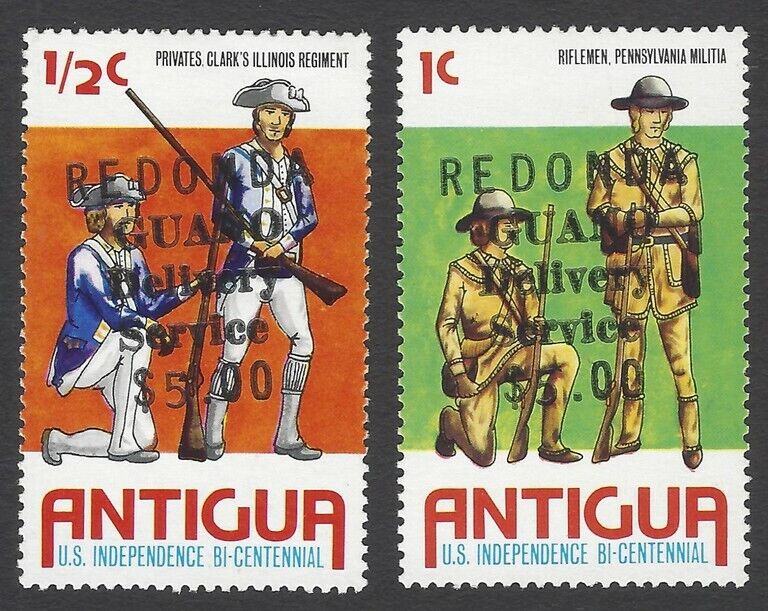 Aop Antigua Redonda Scouts 2v Ovpt. Guano Delivery Service $5.00 Mnh