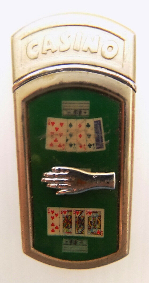 Vintage Casino Lighter Moving Hand Cards Ace