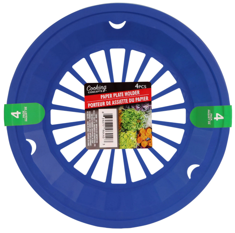 New Colorful Paper Plate Holders(set Of 4)picnic Bbq Camping Pool Luau ~ Blue