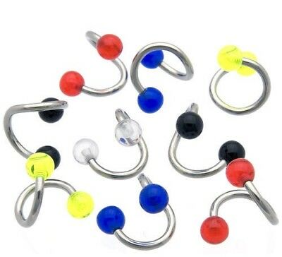 5 14g Spirals Twisters Wholesale Lot Belly Rings Spiral