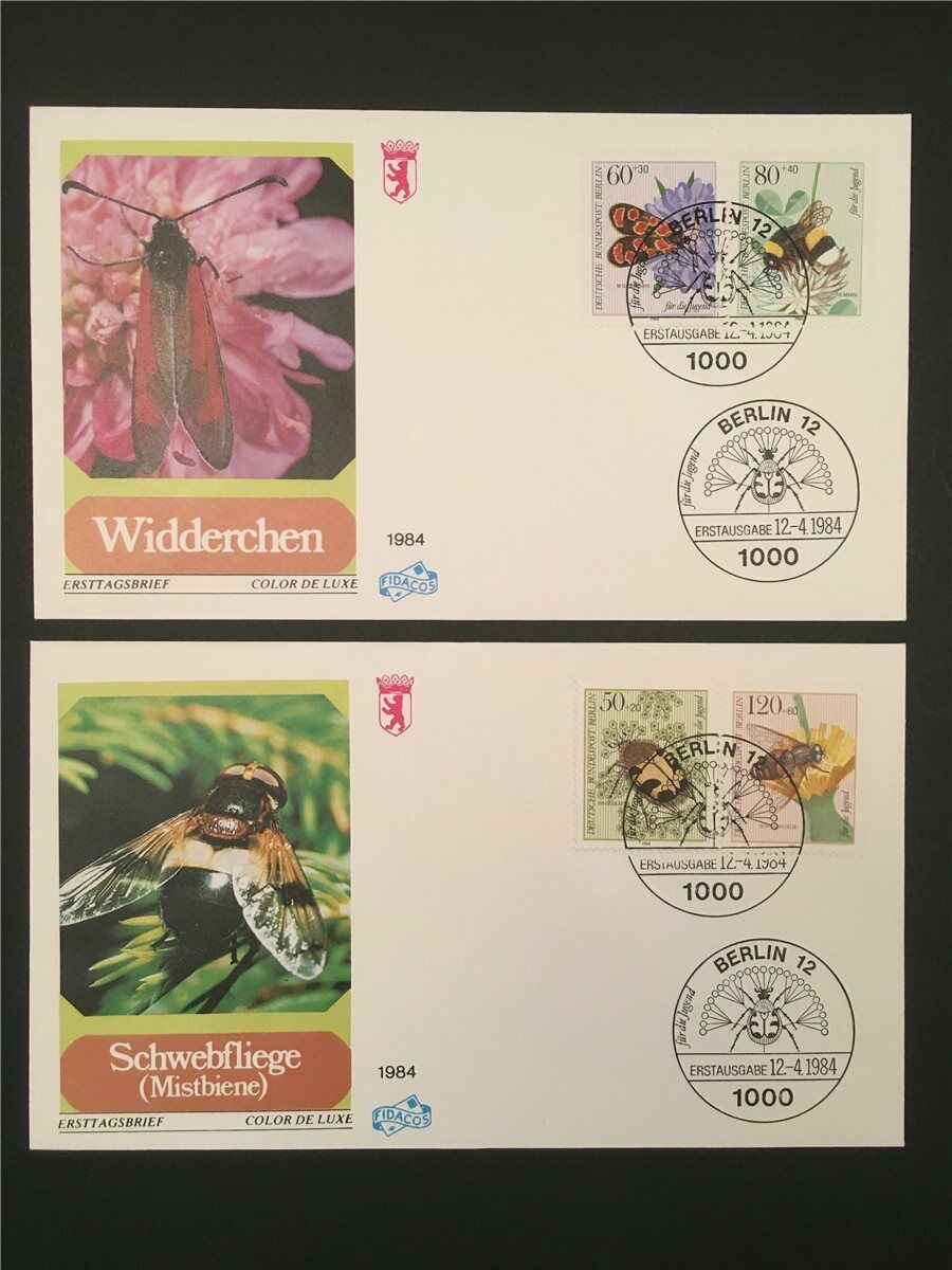 Germany Berlin Fdc 1984 Fauna Insects Beetle Bee Bumblebee H5473