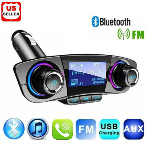 Bluetooth Car Fm Transmitter Mp3 Player Hands Free Radio Adapter Kit Usb Charger