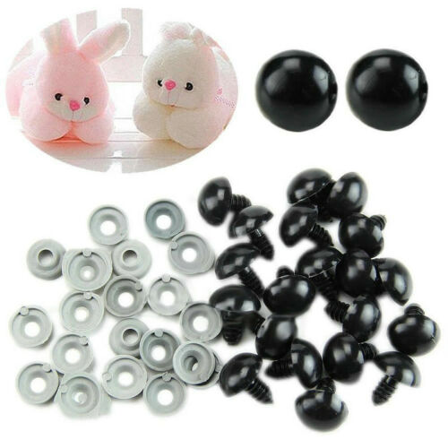 100pcs 6-12mm Black Plastic Safety Eyes For Teddy Bear Doll Animal Puppet Crafts