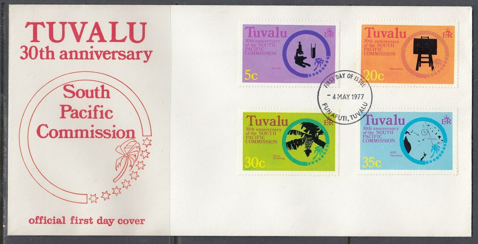 Tuvalu Scott 46-8 Fdc - South Pacific Commission, 50th Anniv.