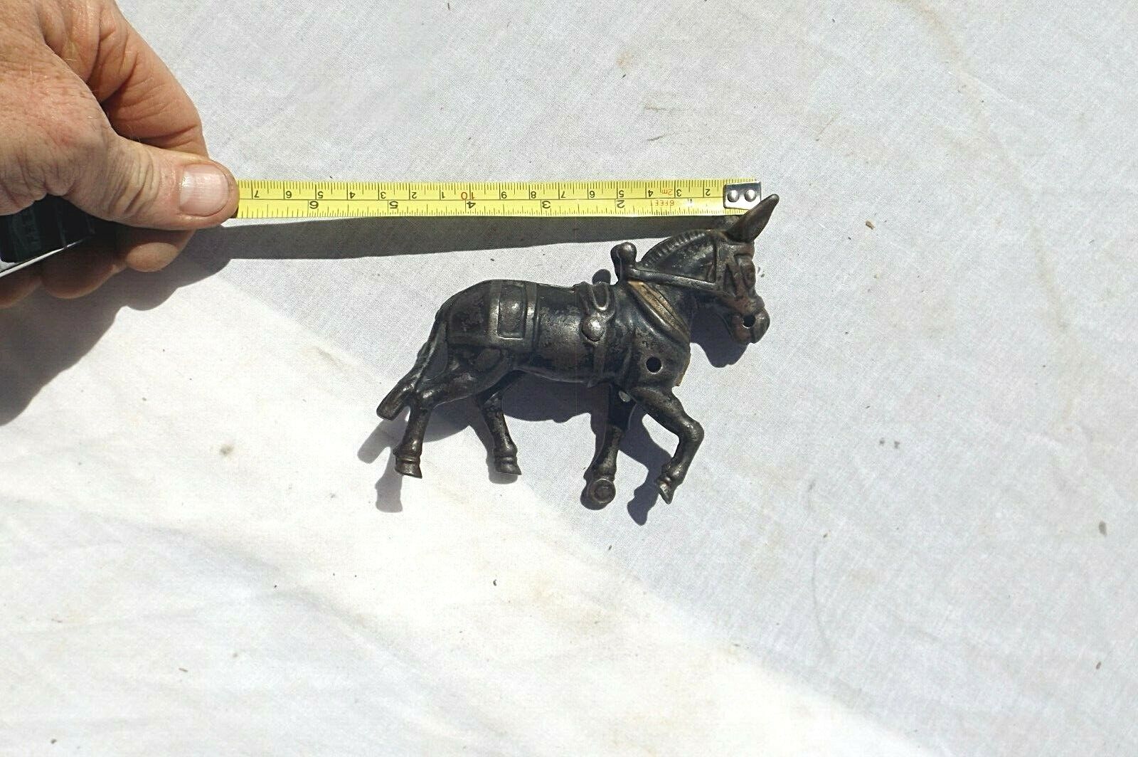 Vintage Antique Cast Iron Mule Plow Pull Draft Horse Metal Toy