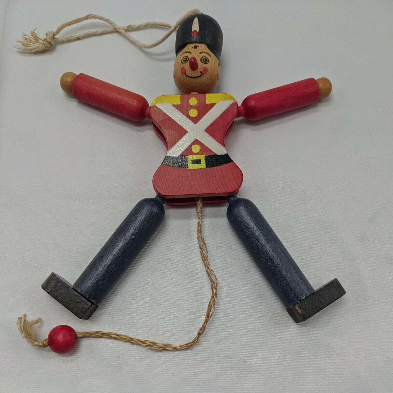 Famo Jumping Jack Austria Pull String Tin Soldier 7" Christmas Ornament
