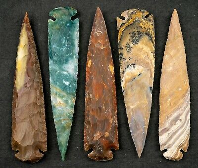 *** 7" Flint Spearhead Arrowhead Oh Collection Project Point Knife Blade ***