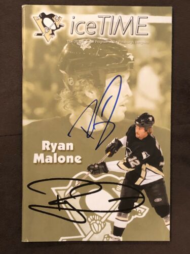 Ryan Malone Autograph Pittsburgh Penguins Sga Ice Time Program Signed
