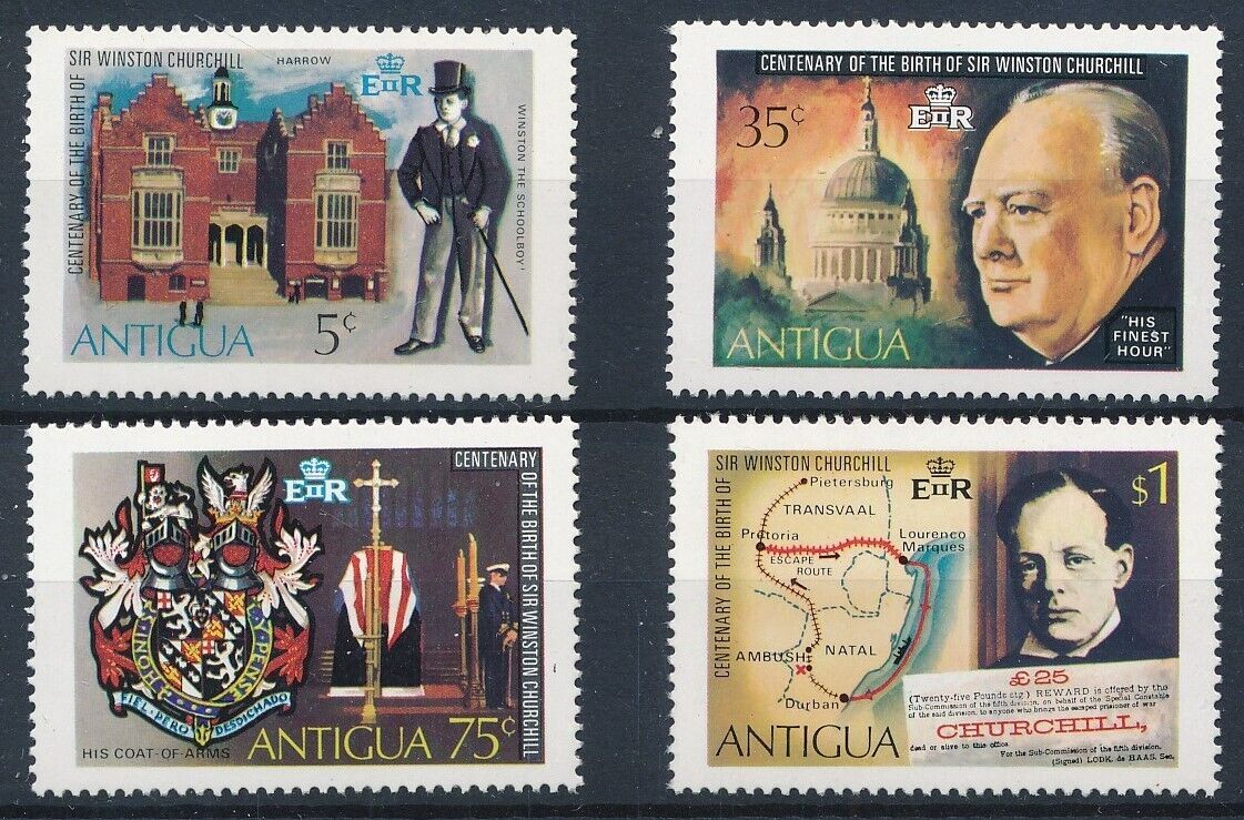 [bin3252] Antigua 1974 W.churchill Good Set Of Stamps Very Fine Mnh