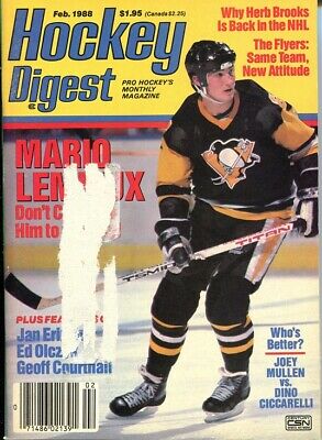 February 1988 Hockey Digest Magazine - Mario Lemieux Pittsburgh Penguins Vintage
