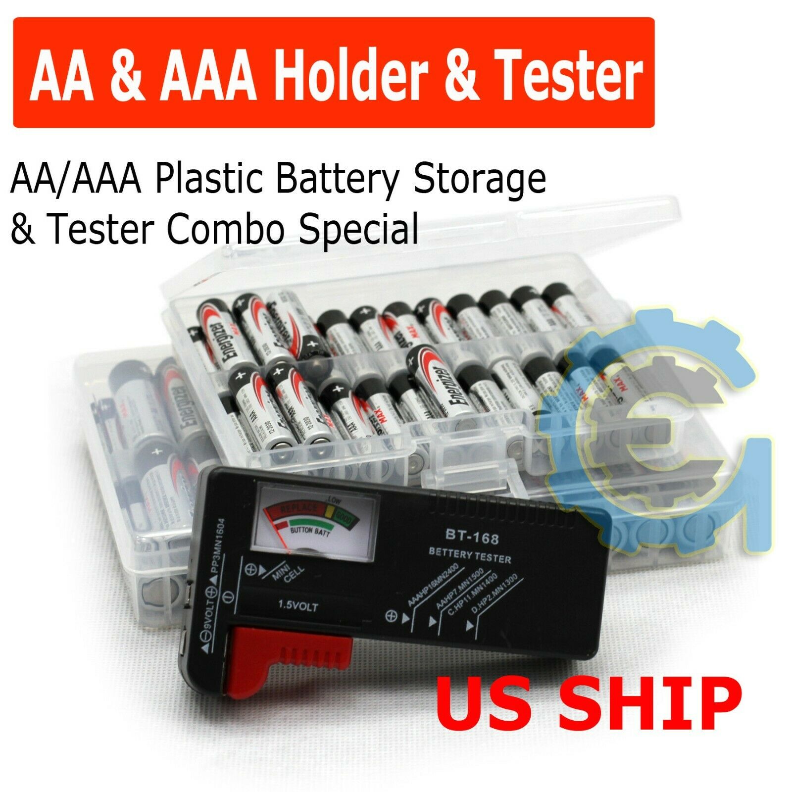 New Battery Tester Universal Volt Checker Aaa, Aa, C, D, 9v & Button Cell Us