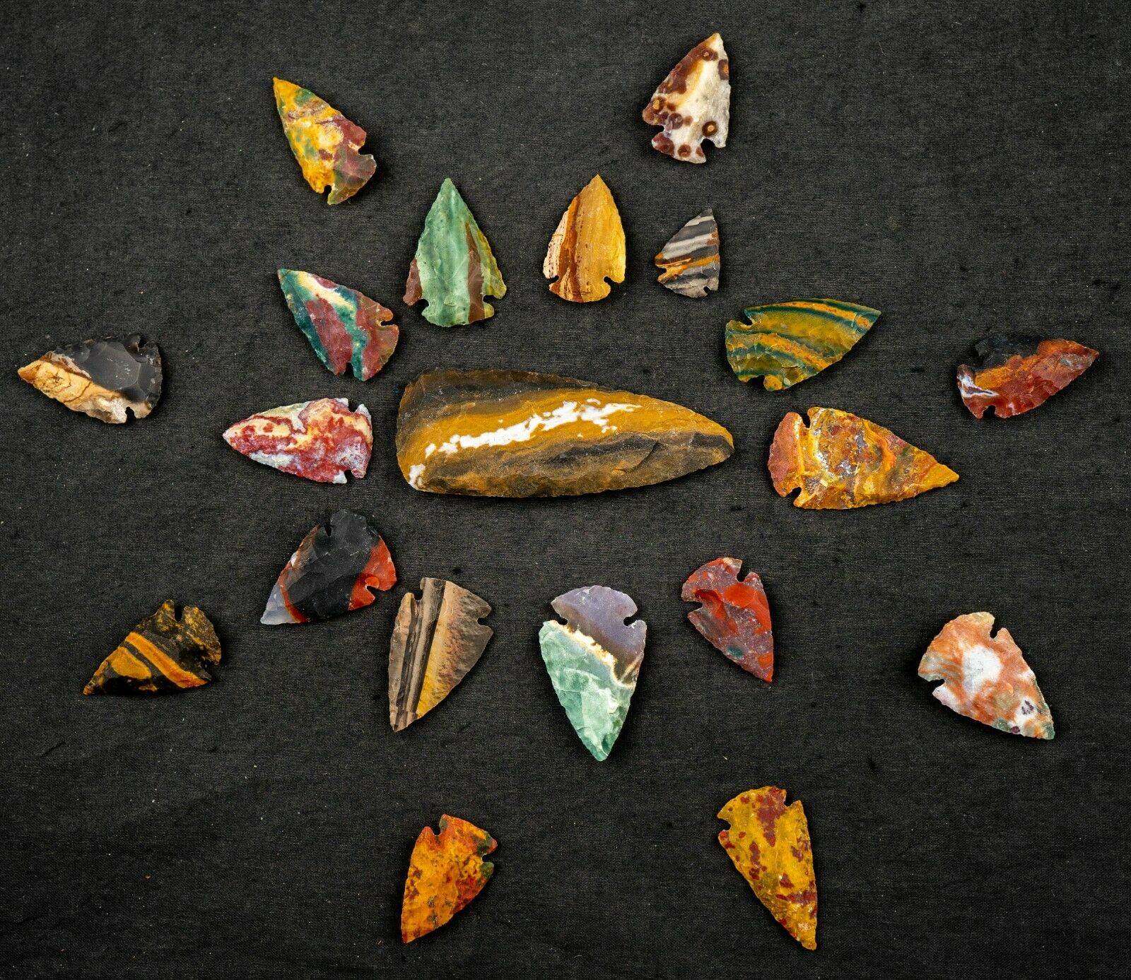 *** 20 Pc Lot Flint Arrowhead Oh Collection Project Stone Spear Point ***