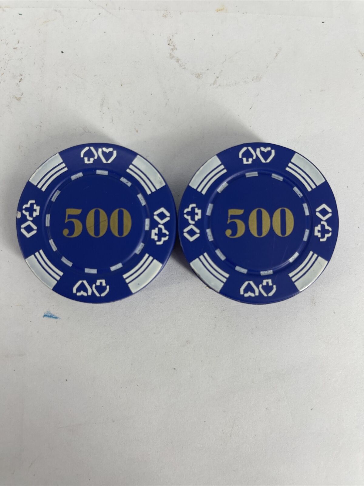 Lot Of 2 Blue Casino Poker Chip 500 Refillable Butane Cigarette Lighters