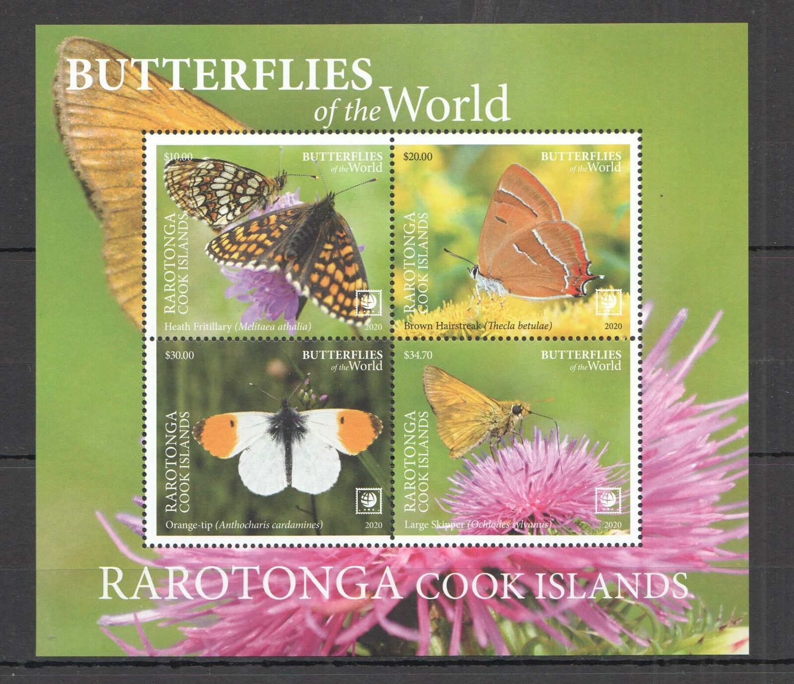 Nw741 2020 Rarotonga Butterflies !!! Sale Flora & Fauna Kb Mnh