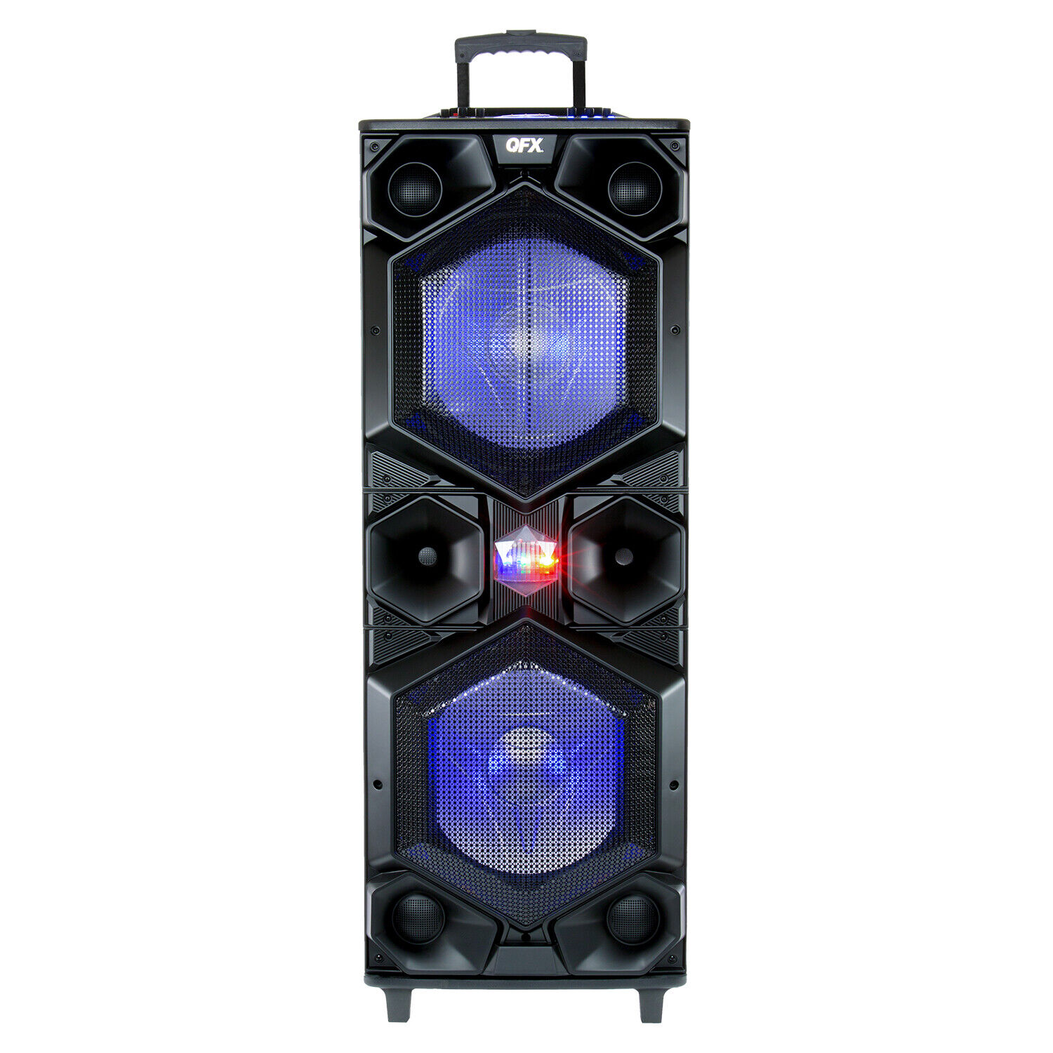 Qfx Bluetooth Pa Speaker W/ Led Party Lights And Mic Inputs (for Parts)
