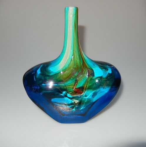 Mdina Glass Factory Vase Michael Harris Fish Axe Head 1980