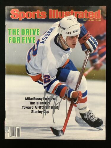 Mike Bossy Signed Sports Illustrated Mag 5/14/84 No Label Islanders Auto Hof Jsa