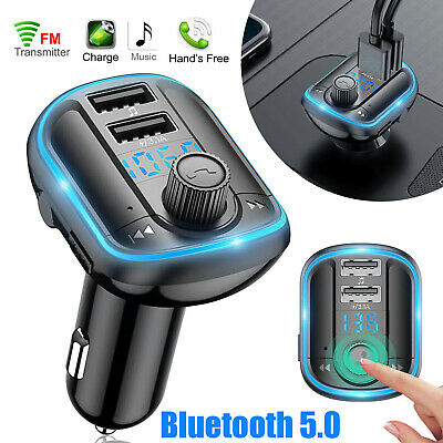 Car Wireless Bluetooth Fm Transmitter Radio Adapter Kit Mp3 Player 2 Usb Charger