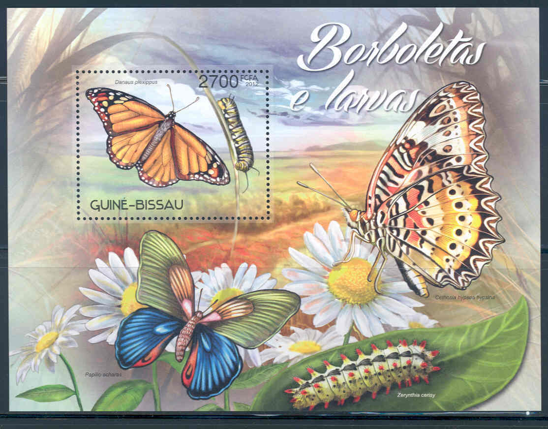 Guinea Bissau 2012 Fauna Butterflies Souvenir Sheet
