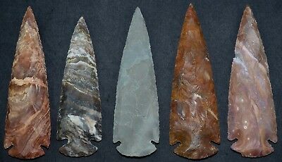 *** 5" Flint Spearhead Arrowhead Oh Collection Project Point Knife Blade ***