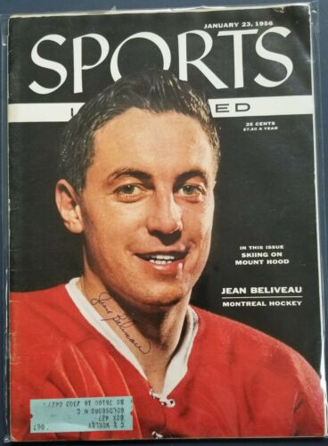 Jean Beliveau Signed 1/23/56 Sports Illustrated Autographed Auto Montreal
