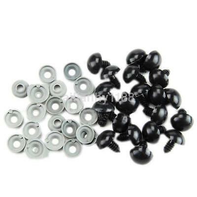 100pcs 6-18mm Black Plastic Safety Replacement Eyes For Bear Doll Animal Toy Us