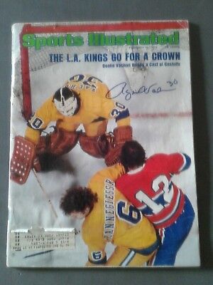 Rogie Vachon Autographed Sports Illustrated Feb 10, 1975 Excellent Condition Coa