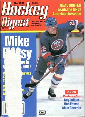 May 1987 Hockey Digest Magazine - Mike Bossy New York Islanders Vintage Rare