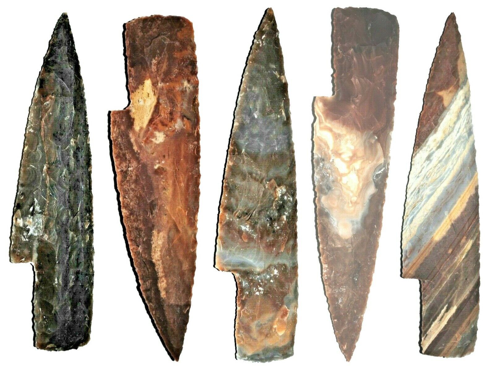 6" To 7"  Flint/stone Knife Blade Arrowhead Spearhead Chert  Bow Hunting Texas