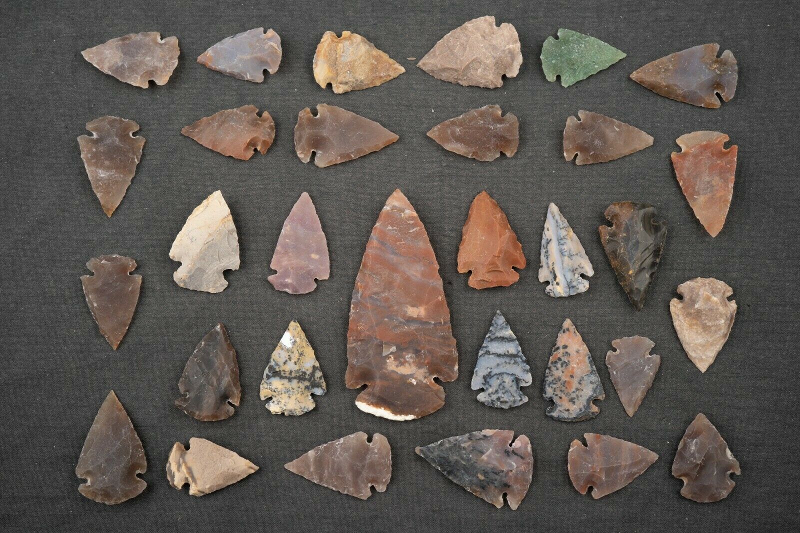 31 Pc Flint Arrowhead Ohio Collection Points 1-3" Spear Stone Hunting 491