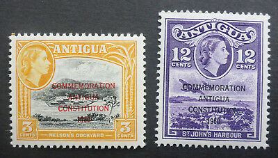 Antigua #125-6 Post Office Fresh Vf Mint "1960 Constitution Overprint Set"