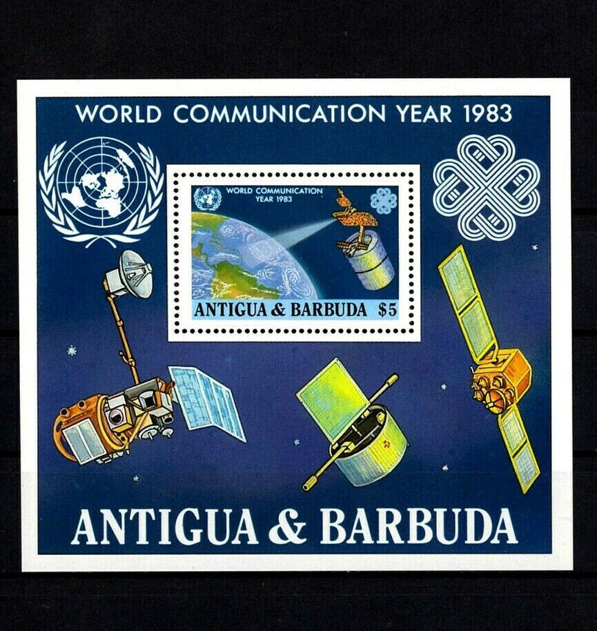 Antigua - 1983 -  World Communication Year - Satellite + Mint Mnh S/sheet!