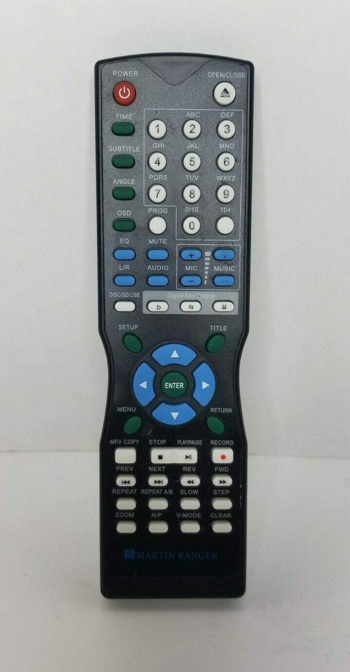 Martin Ranger Remote Control For Hd-dvd800, Hd-dvd880 Karaoke Player