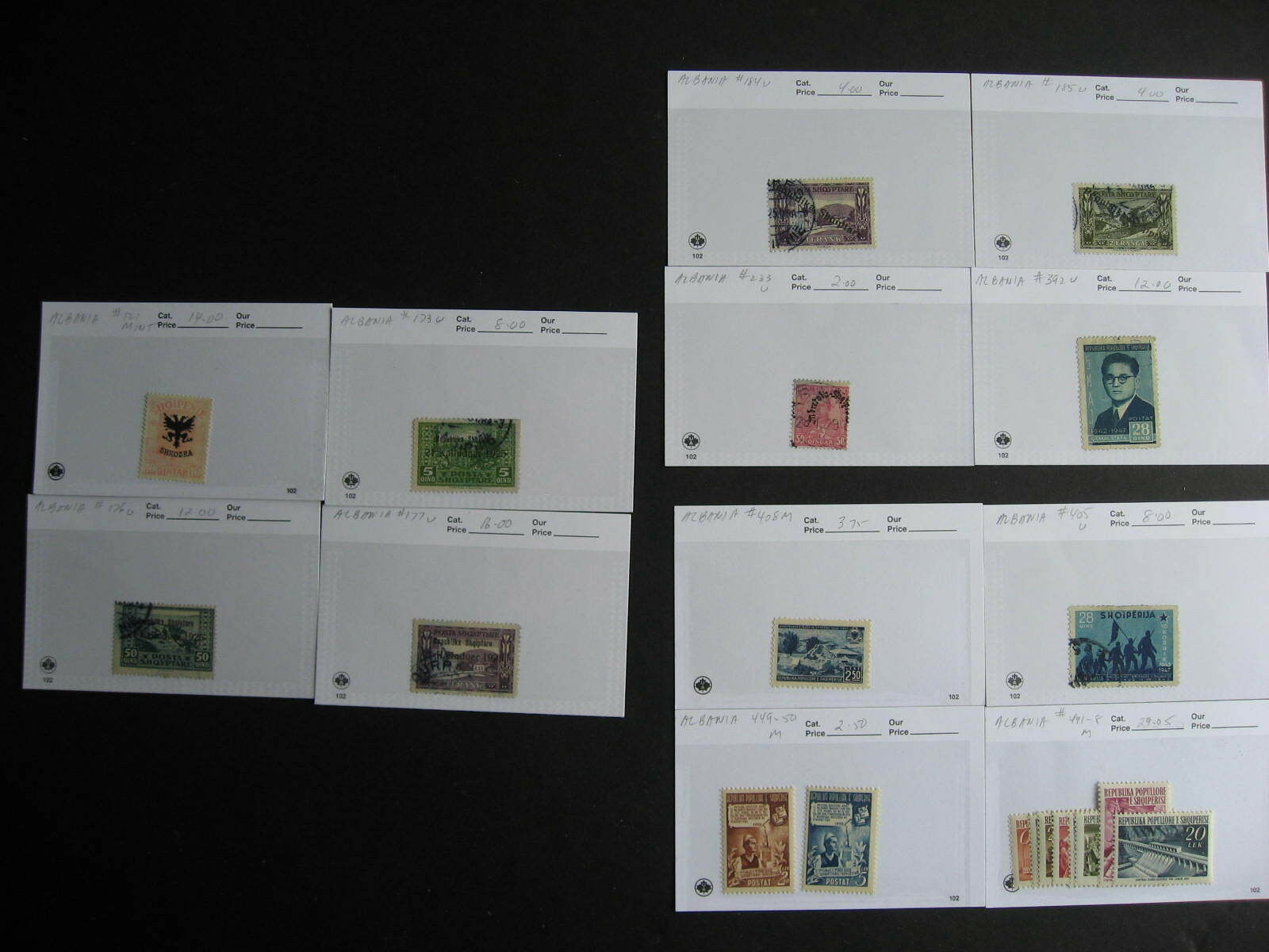 Hoard Breakup Sales Cards Albania Part 1of 8 Possible Misidentified & Mixed Cond