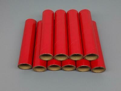 10pc Fireworks Gloss Red Heavy Wall Cardboard Tubes, 1" X 6" X 1/8" Pyro 37mm