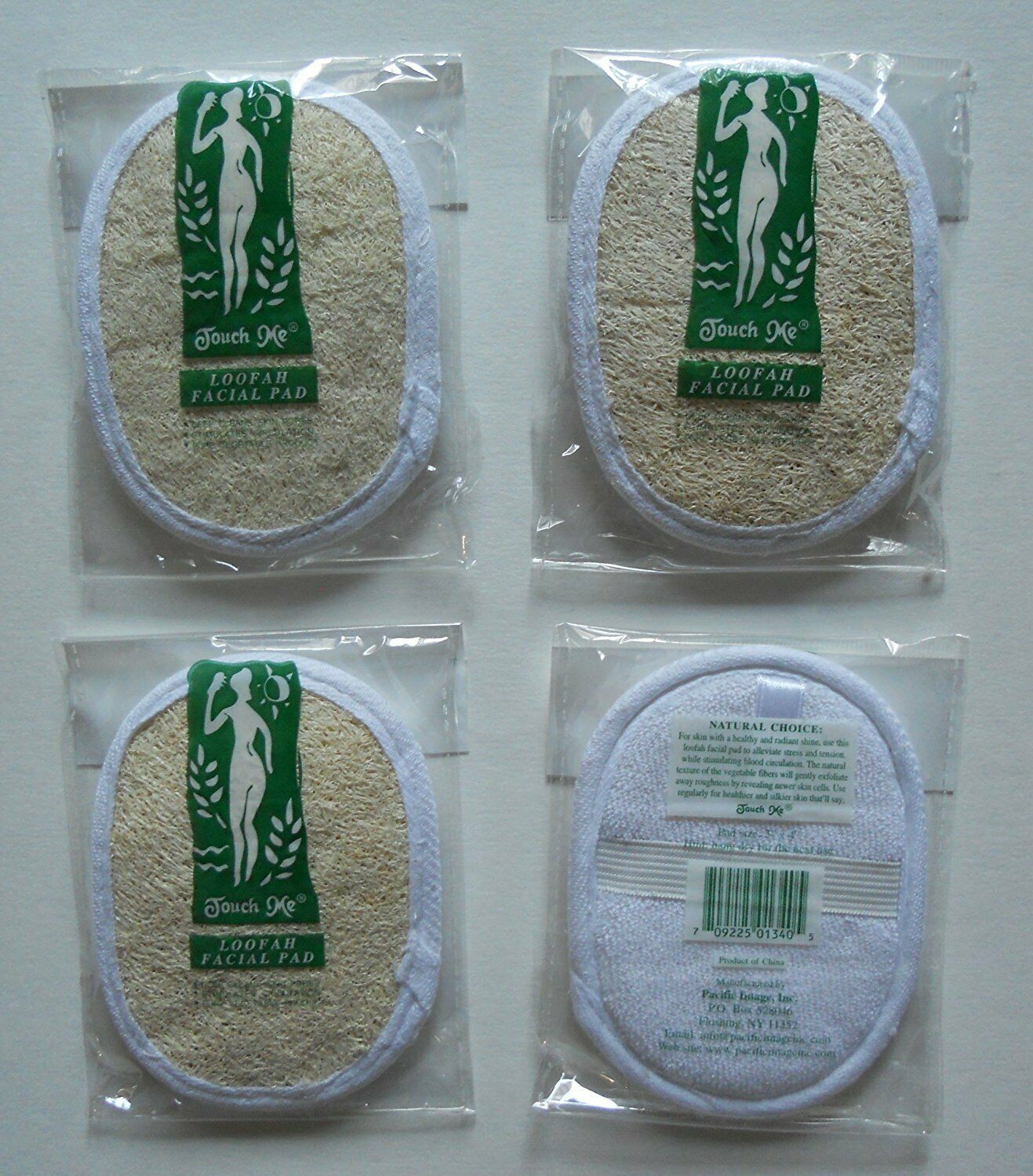 Lot 4 Natural Loofah / Luffa / Loofa Facial Pad Sponge Cleanser Scrubber 3"x4"
