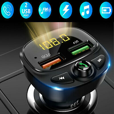Wireless Bluetooth 5.0 Fm Transmitter Qc3.0 Hands-free Radio Aux Adapter Usb Car