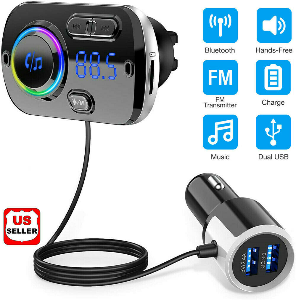 Wireless Bluetooth Car Adapter Fm Transmitter Mp3 Radio Car Kit 2 Usb Charger