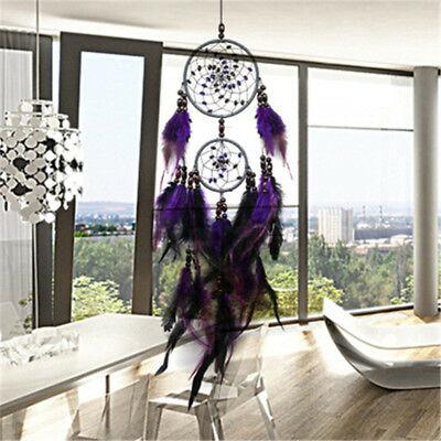 Home Car Dream Catcher Circular With Feather Wall Hanging Decoration Decor Gift