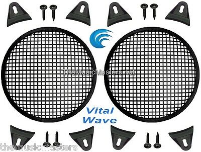 2x Black 5" Inch Sub Woofer Speaker Mesh Waffle Grill Protective Covers Vwltw
