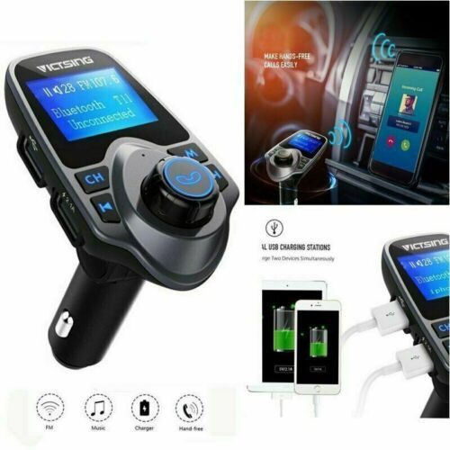 Auto Hands Free Bluetooth Wireless Car Aux Audio Receiver Fm Adapter Usb Charger