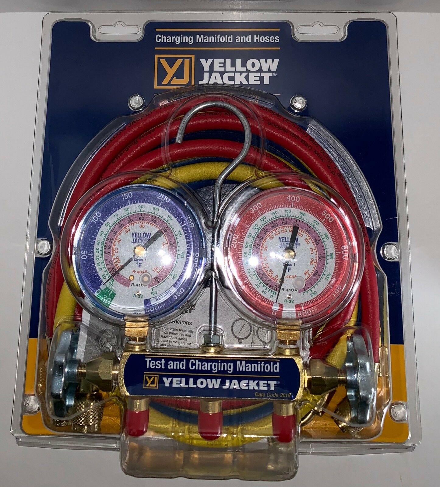 Yellow Jacket 42004 Refrigeration Manifold With 60" Hoses, R-22 / 404a / 410a